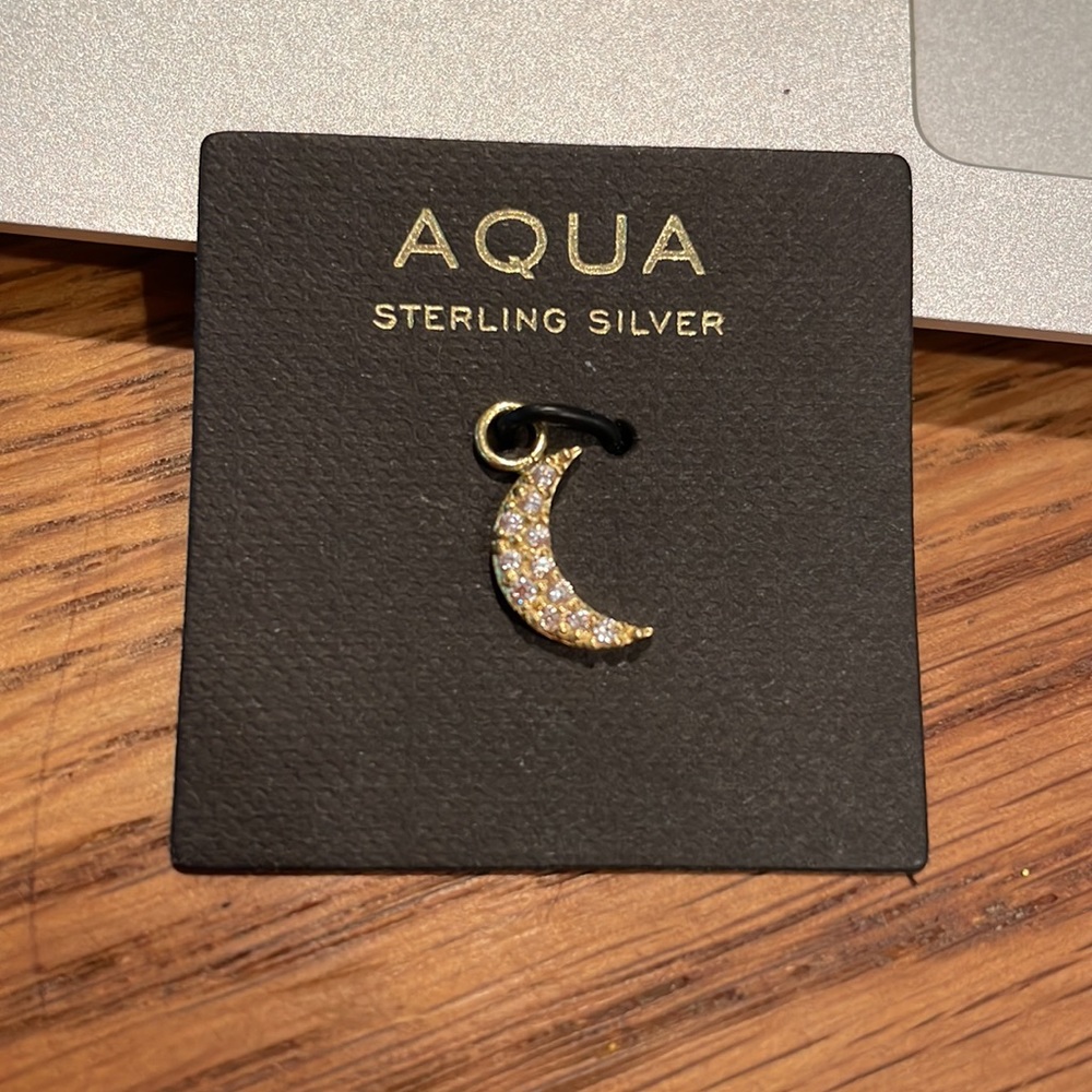 Crescent moon charm in sterling silver from AQUA